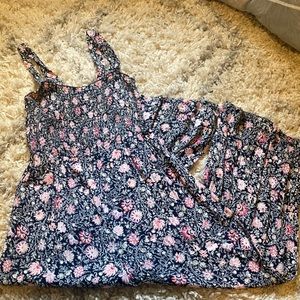 Loft Navy Floral Jumpsuit